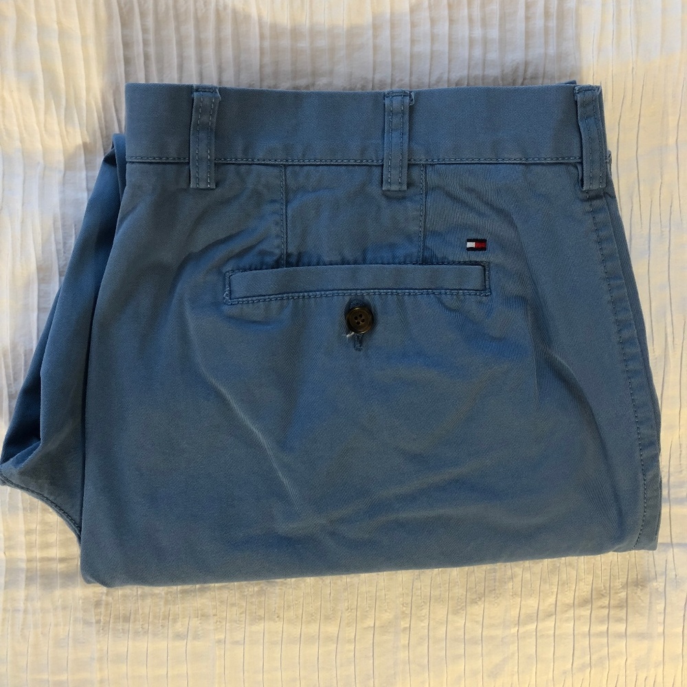 Blue Custom Fit Chinos by Tommy Hilfiger